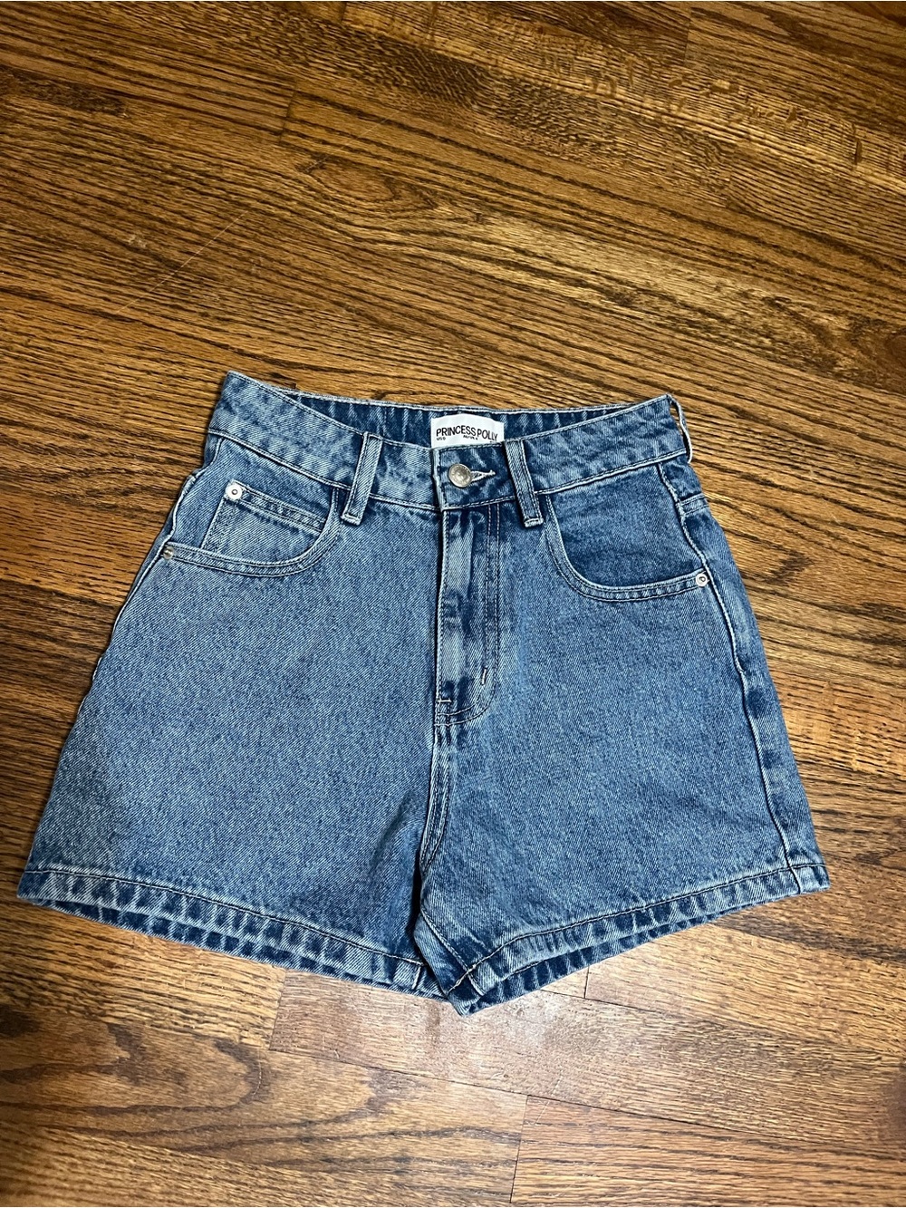 Princess Polly High-Rise Light Blue Denim Shorts